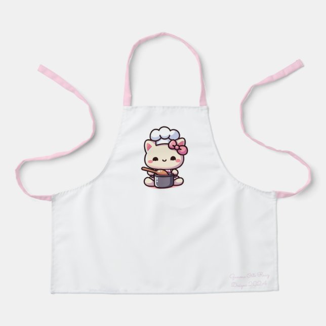 delantal de cocina de gato kawaii (Anverso)