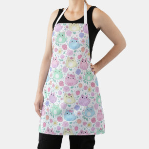 Delantal de cocina de gatos pastel Kawaii y jardín