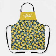 Delantal de cocina de limón personalizado