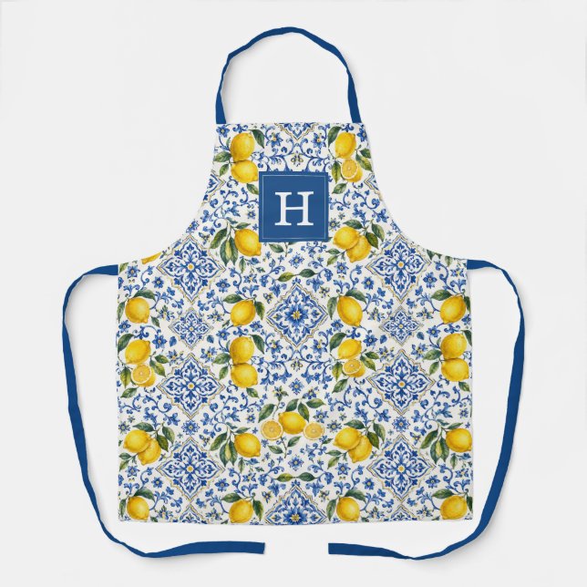 Delantal de cocina de limones decorativos (Anverso)