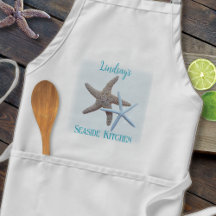 Delantal de cocina de playa personalizado con estr