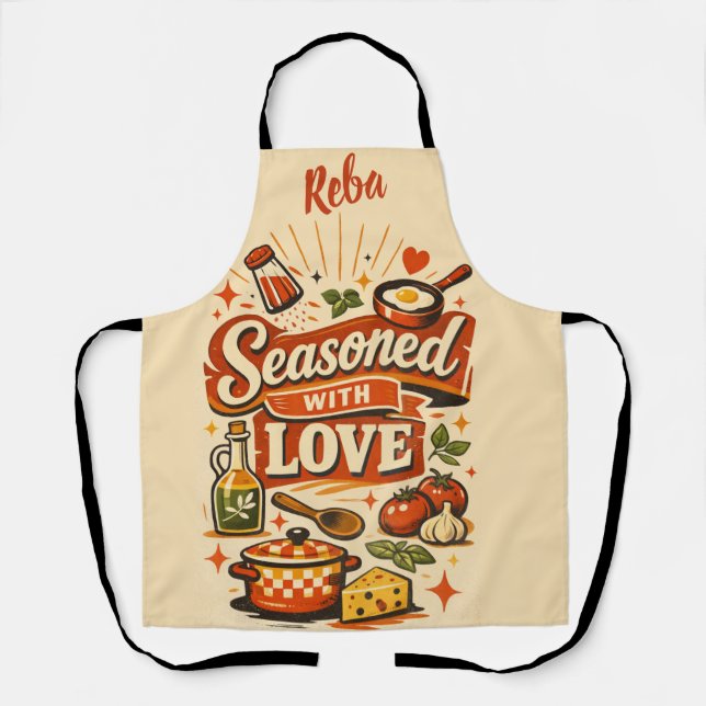 Delantal de cocina divertido personalizado - Sazon (Anverso)