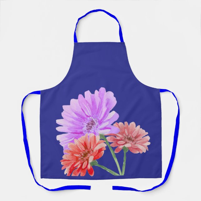 Delantal de cocina floral de Gerbera Daisy (Anverso)