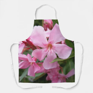Delantal de cocina floral de oleandro rosa