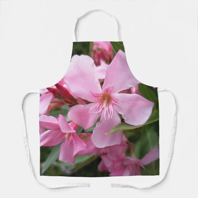 Delantal de cocina floral de oleandro rosa (Anverso)