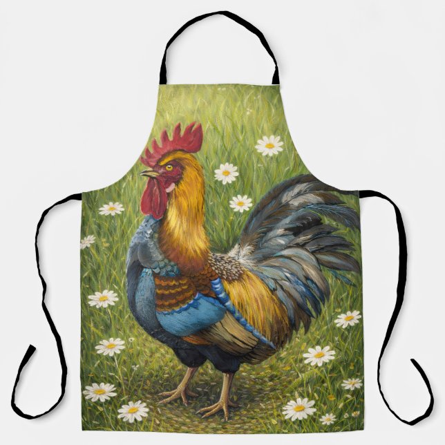 Delantal de cocina granja Gallo Rústico (Anverso)