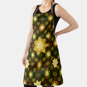 Delantal de Cocina Impreso Amarillo y Marrón Rústi