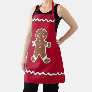 Delantal de cocina Niño de Pan de Jengibre Rojo
