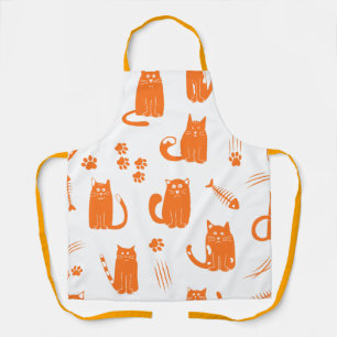 Delantal de cocina para amante de gatos naranjas l