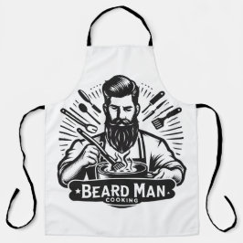 Delantal de cocina para hombre con barba