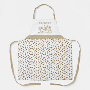 Delantal de cocina para hornear Chic Gold Dots