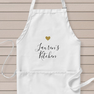 Delantal de cocina personalizado con corazón de or
