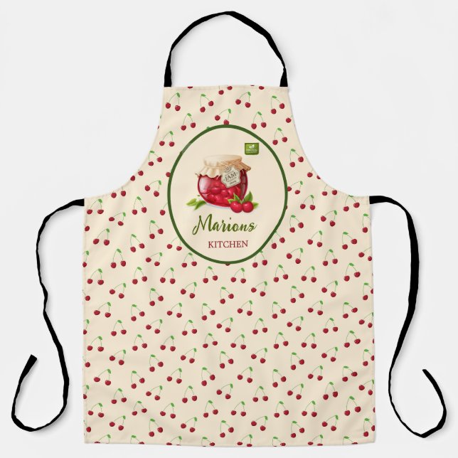 Delantal de cocina personalizado con tema de cerez (Anverso)