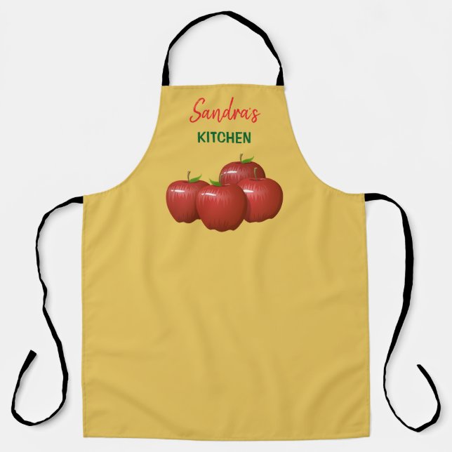 Delantal de cocina personalizado con tema de manza (Anverso)