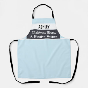 Delantal de Cocina Personalizado de Navidad Azul C