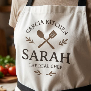 Delantal de cocina personalizado para familia con