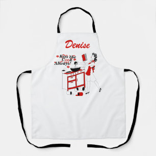Delantal de cocina Retro Vintage Siempre besa al c
