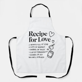 Delantal de cocina romántico Receta para el amor C