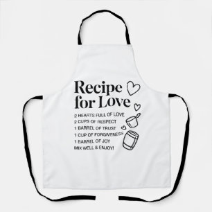 Delantal de cocina romántico Receta para el amor C