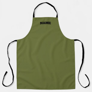 Delantal de cocina verde OD con nombre personaliza