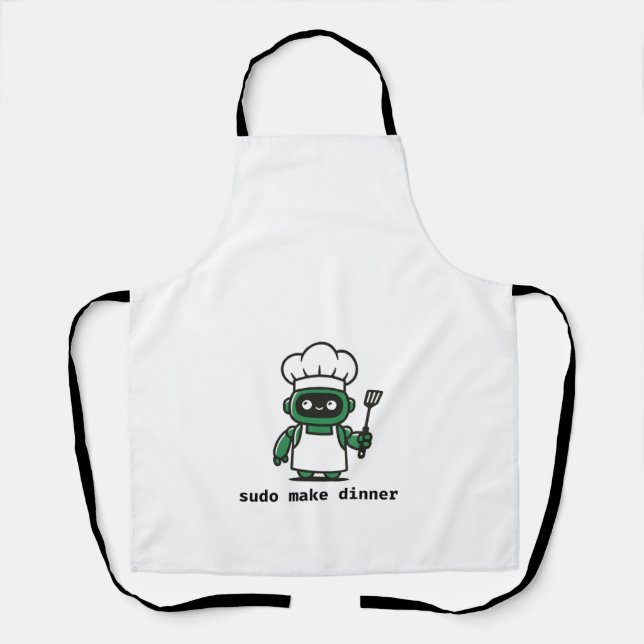Delantal de Coder Divertido — sudo haz la cena (Anverso)