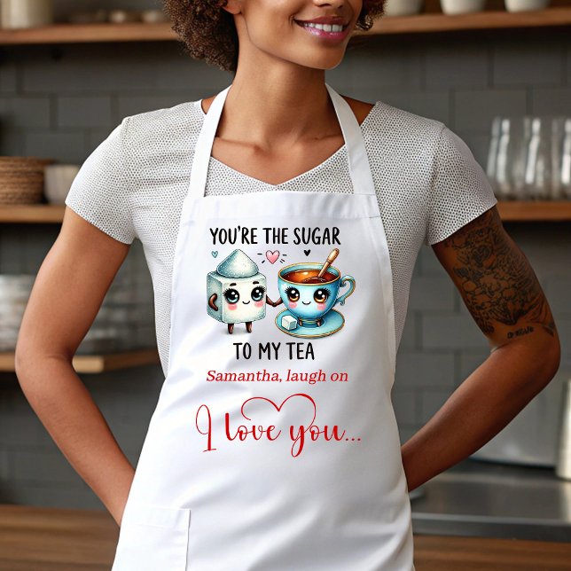 Delantal de comida divertida del día de San Valent (Trendy Valentine Funny Food Apron Personalized)
