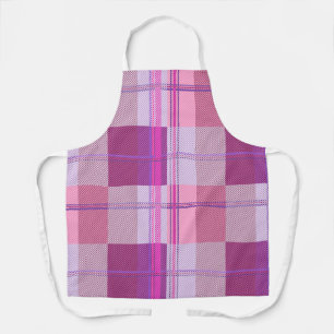 Delantal de Cuadros de Twill Rosa Púrpura para Coc