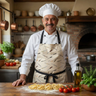 Delantal de cuchillos italianos para cocina y BBQ 