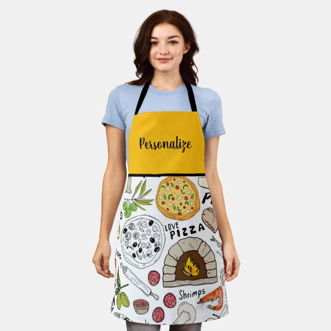 Delantal de Diseño de Pizza (Gastado)