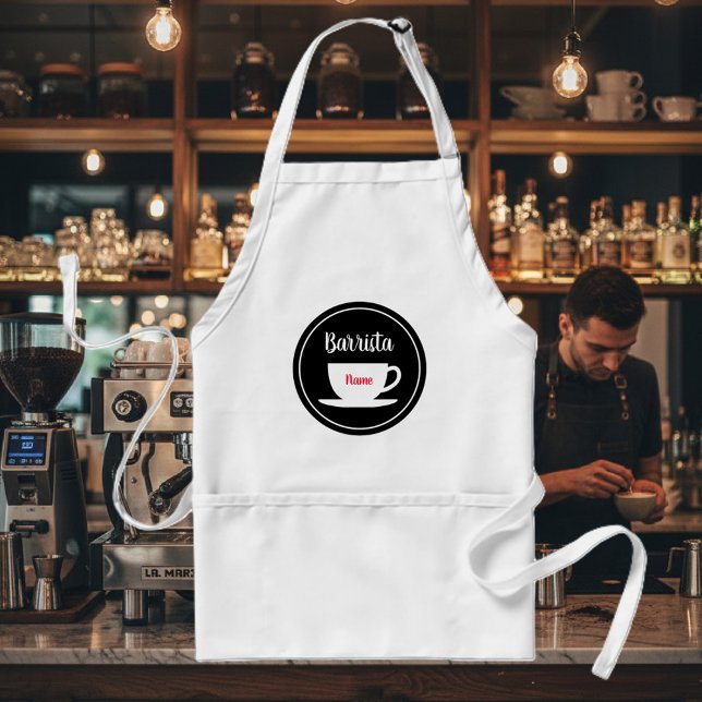 Delantal de encargo de la taza de café del (barista apron)