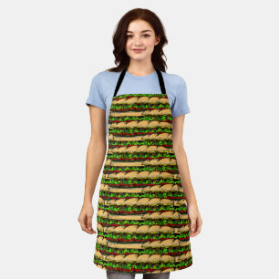 Delantal de estampado integral de sandwich Hoagie