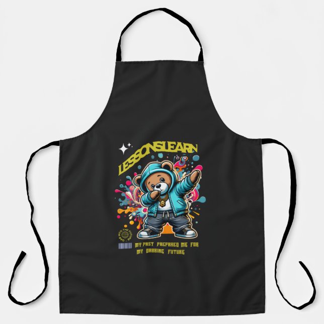 Delantal de estampado total DABBING FUTURE LESSONS (Anverso)