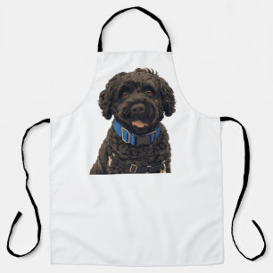 Delantal de estampado total de perro de agua portu
