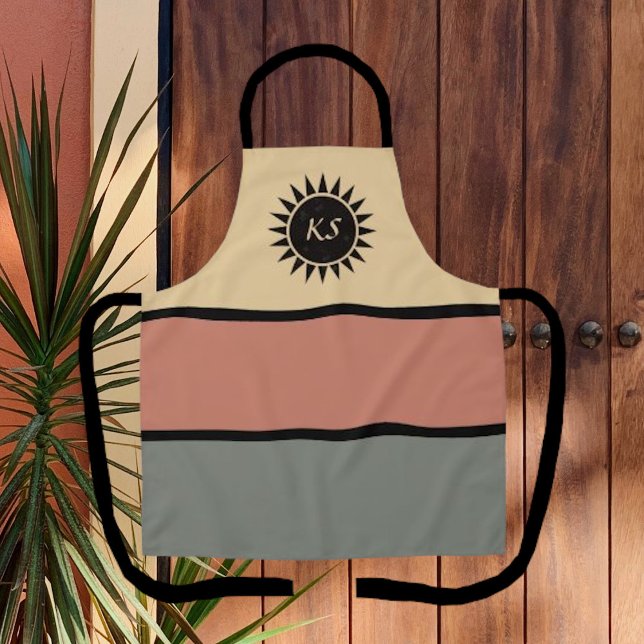 Delantal de estilo suroeste con sol de mosaico neg (Subido por el creador)