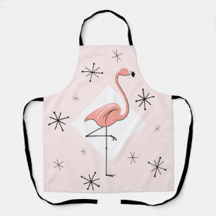 Delantal de estrellas de diamante rosa flamenco