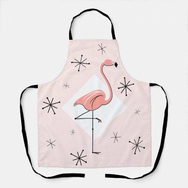 Delantal de estrellas de diamante rosa flamenco (Anverso)