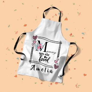 Delantal de flores personalizado para mamá
