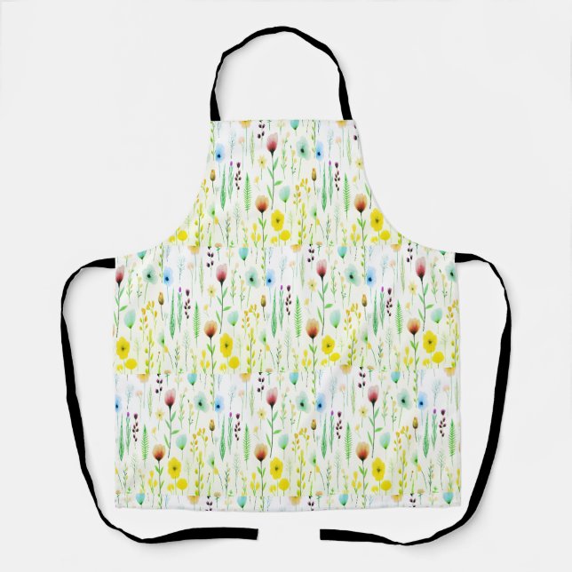 Delantal de flores silvestres botánicas de prado (Anverso)