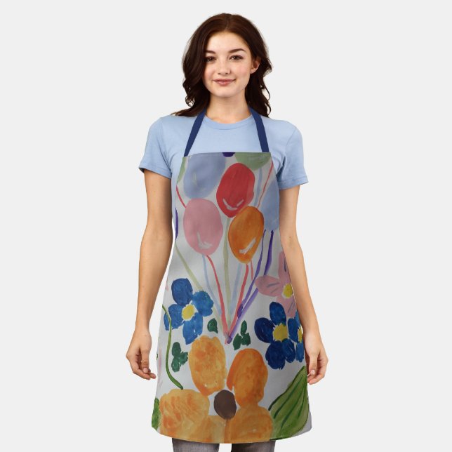 Delantal de Flores y Globos (Gastado)
