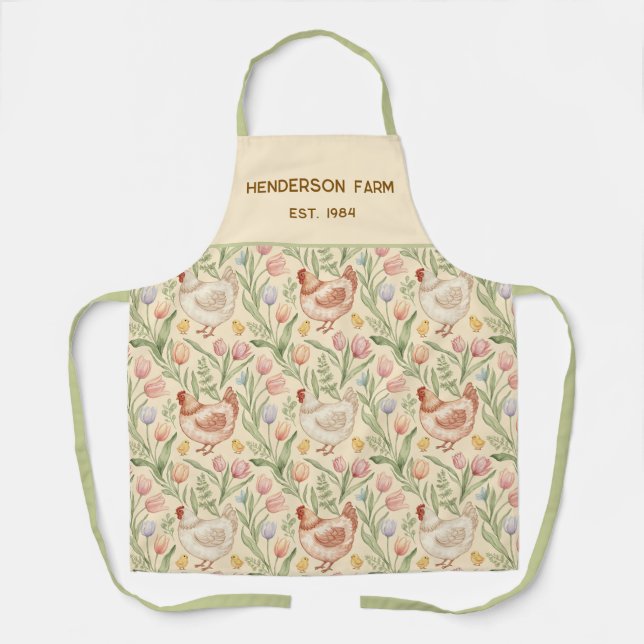Delantal de gallina personalizado para granja (Anverso)