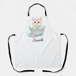 Delantal de gatito de lana encantador 