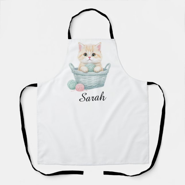 Delantal de gatito de lana encantador  (Anverso)
