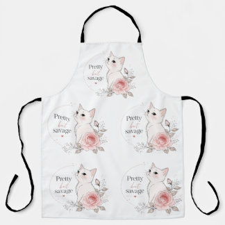 Delantal de Gato Kawaii Rose Bonito Pero Salvaje