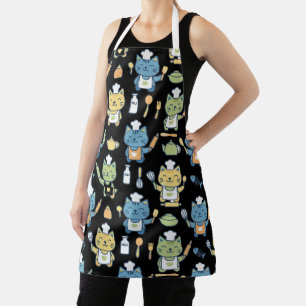 Delantal de gatos de chef de dibujos animados lind