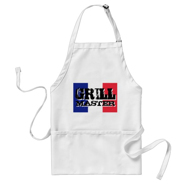 Delantal de Grill Master con la bandera francesa (Frente)
