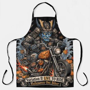 Delantal de Halloween para motociclista Oni Azul -
