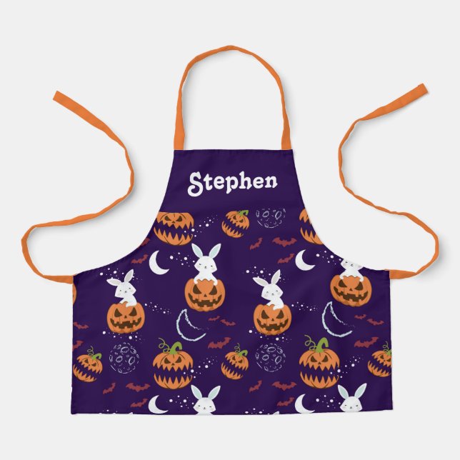 delantal de Halloween personalizado para los niños (Anverso)