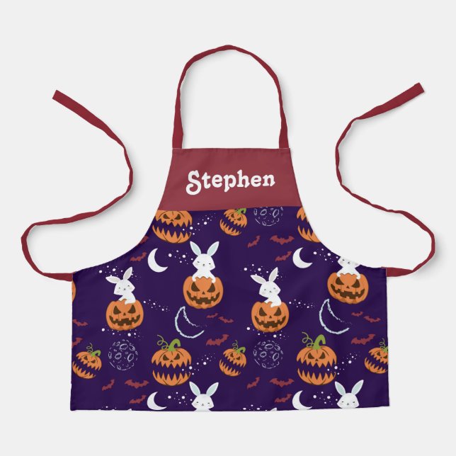 delantal de Halloween personalizado para los niños (Anverso)