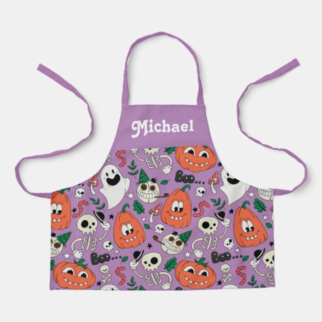 delantal de Halloween personalizado para los niños (Anverso)