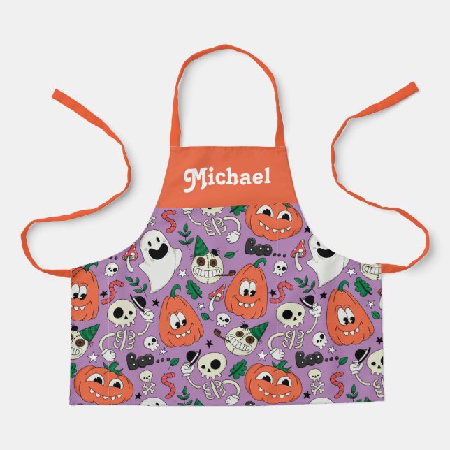 delantal de Halloween personalizado para los niños (Anverso)